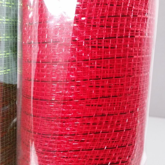 Red Green Deco Mesh 21" Wreaths Crafts 2 Rolls Christmas - Picture 4 of 6